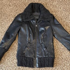 Mackage “LORNA / LENA / LEIA” Leather Jacket with Knit Trim (Women’s)